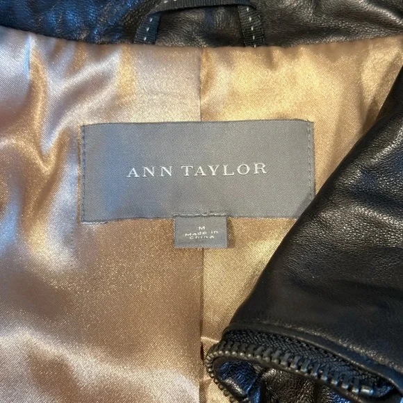 Ann Taylor Black Leather Jacket - Picture 6 of 7